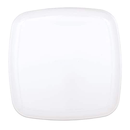 White 14&#x22; Plastic Square Platter
